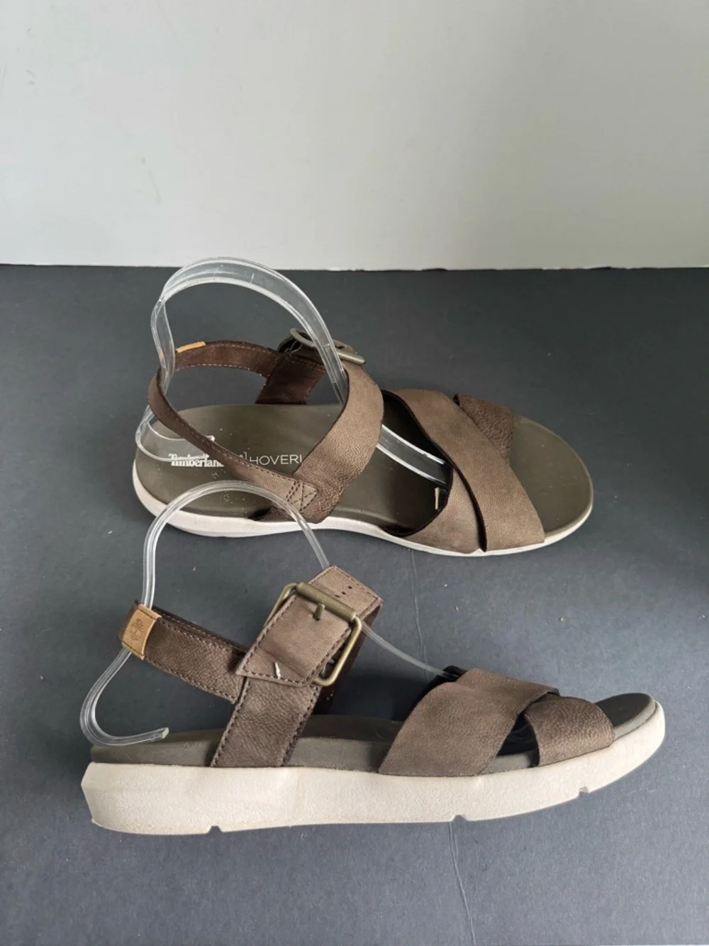 Timberland Women's Wilesport Brown/Green Leather Strap Sandals A1TSW. Size 8 - Picture 10 of 14